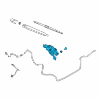 OEM 2021 Hyundai Santa Fe Rear Wiper Motor & Linkage Assembly Diagram - 98700-S1000
