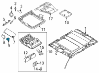 OEM 2022 Nissan Frontier HOLDER-SUN VISOR Diagram - 96409-9BU0A
