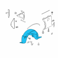 OEM 2007 Pontiac Solstice Fender Liner Diagram - 25914761