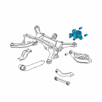 OEM 2010 Saturn Vue Rear Suspension Knuckle Assembly Diagram - 23343506