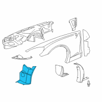 OEM 2013 Chevrolet Corvette Front Fender Liner Diagram - 15233301