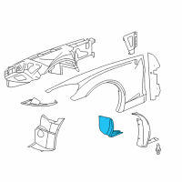 OEM Chevrolet Corvette Rear Fender Liner Diagram - 15827792