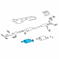 OEM 2021 Toyota Avalon Rear Muffler Diagram - 17430-0P573