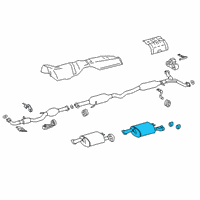 OEM 2022 Toyota Avalon Rear Muffler Diagram - 17430-0P421