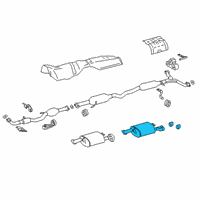 OEM 2021 Toyota Avalon Rear Muffler Diagram - 17440-0P181