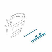 OEM 2009 Hyundai Sonata Moulding Assembly-Waist Line Rear Door, RH Diagram - 87722-3K500