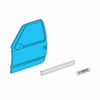 OEM 2001 Chevrolet Suburban 2500 Sealing Strip, Front Side Door Window Outer Diagram - 10363024