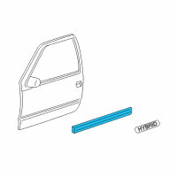 OEM 2000 GMC Sierra 1500 Molding Asm-Front Side Door Lower *Chrome Diagram - 15744371