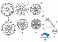 OEM Kia Telluride BLACK WHEEL LOCKS Diagram - S9F44AU001