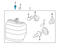 OEM 2018 Ford E-350 Super Duty Park Lamp Screw Diagram - -W712108-S900