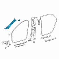 OEM 2020 Lexus LS500h GARNISH Assembly, Front Pillar Diagram - 62210-50100-A0