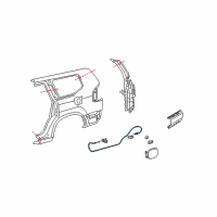 OEM 2005 Lexus GX470 Cable Sub-Assy, Fuel Lid Lock Control Diagram - 77035-60100