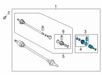 OEM Hyundai Santa Cruz JOINT KIT-REAR DIFF SIDE Diagram - 496A3-CW000