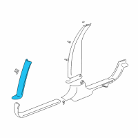 OEM 2003 Cadillac Seville Molding Asm-Windshield Side Upper Garnish *Shale/Wheat Diagram - 25702549