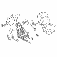 OEM 2016 Nissan Quest Pad Assy-2ND Seat Cushion, LH Diagram - 88361-1JA1D