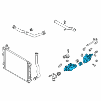 OEM Kia Sedona Housing Assembly-Thermostat Diagram - 256203CAA0