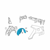 OEM 2009 Toyota Camry Wheelhouse Liner Diagram - 65638-33030