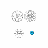 OEM Jeep Liberty Wheel Center Cap Diagram - 52089010AC