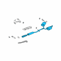 OEM 2000 Pontiac Bonneville Exhaust Muffler Assembly (W/ Exhaust & T/Pipe & 3W Diagram - 25702185