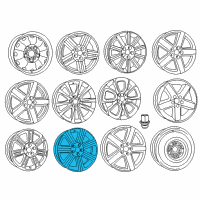 OEM 2012 Dodge Avenger Aluminum Wheel Diagram - 1KW35XZAAB