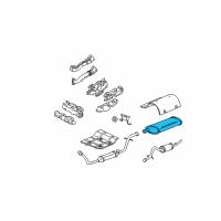 OEM 2005 Chevrolet Venture Exhaust Muffler Assembly (W/ Exhaust Pipe & Tail Pipe) Diagram - 10317624