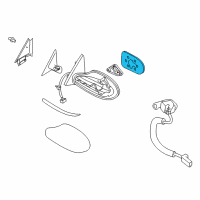 OEM Nissan Sentra Glass - Mirror, LH Diagram - 96366-3TH2A