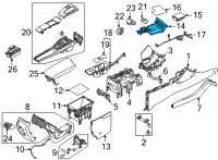 OEM 2022 Hyundai Sonata Cover Assembly-Console Tray Diagram - 846T1-L0000-4X