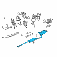 OEM Honda Pilot Muffler Set, Exhuast Diagram - 18030-S9V-A02