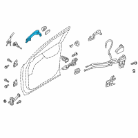 OEM Hyundai Santa Fe Door Handle Assembly, Exterior, Right Diagram - 82661-2W010