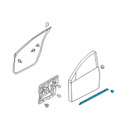 OEM 2010 Nissan Rogue Moulding-Front Door, Lower LH Diagram - 80877-JM70B