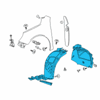 OEM 2014 Chevrolet Malibu Fender Liner Diagram - 23401038