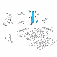 OEM 2010 Chevrolet Silverado 3500 HD Lock Pillar Trim Diagram - 22821225