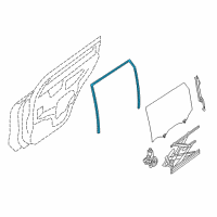 OEM 2014 Nissan Rogue Glass Run Rubber-Rear Door Window, RH Diagram - 82330-4BA0A