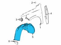 OEM Cadillac Escalade Fender Liner Diagram - 84856828