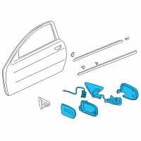 OEM 2000 Acura Integra Mirror Assembly, Driver Side Door (Starlight Black Pearl) (R.C.) Diagram - 76250-ST7-A27ZW