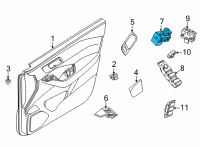 OEM 2021 Nissan Rogue Switch Assy-Power Window, Main Diagram - 25401-6RF3A