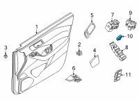 OEM Nissan Rogue Switch Assy-Door Lock Diagram - 25210-6RA0A