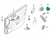 OEM 2021 Nissan Rogue Switch Assy-Door Lock Diagram - 25210-6RA1A