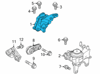 OEM 2021 Nissan Rogue Insulator-Engine Mounting, Rh Diagram - 11210-6RA0A