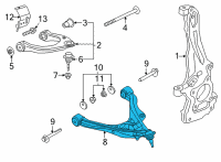 OEM 2021 Ford Bronco ARM ASY - FRONT SUSPENSION Diagram - MB3Z-3078-A