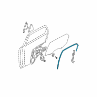 OEM 2005 Kia Sportage Run Assembly-Rear Door Window Diagram - 835401F000