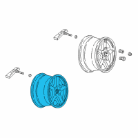 OEM 2001 Chevrolet Corvette Wheel Rim-18X10.5 Aluminum 61Mm Outside 120.65 Bellcrank *Gray L Mount Diagram - 9594811