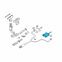 OEM 2003 Nissan Altima Exhaust, Main Muffler Assembly Diagram - 20100-8J110