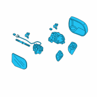 OEM 2009 Honda Civic Mirror Assembly, Driver Side Door (Silver Metallic) (R.C.) Diagram - 76250-SNE-A02ZE