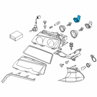 OEM 2001 BMW 325i Bulb Holder, Full Beam Diagram - 63-12-8-380-207