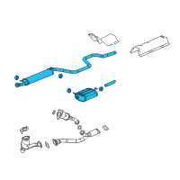OEM 2008 Chevrolet Malibu Exhaust Muffler Assembly (W/ Exhaust Pipe & Tail Pipe) Diagram - 15217533