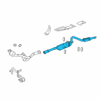 OEM GMC Sierra 3500 HD Muffler & Pipe Diagram - 25811687