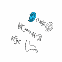 OEM 2006 Kia Amanti Rear Brake Backing Plate Assembly Right Diagram - 582523F000