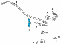 OEM 2021 Toyota Sienna Stabilizer Bar Front Bracket Diagram - 48835-0E040