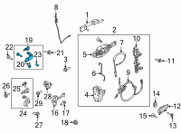 OEM 2022 Ford F-250 Super Duty Upper Hinge Diagram - FL3Z-1622801-B